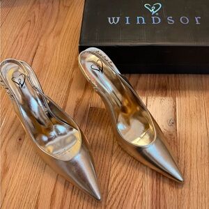 Windsor Metallic Gold Pointed Heels